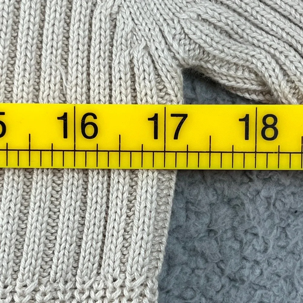 DKNY Jeans Men's Beige Ribbed Crew‎ Neck Long Sleeve Sweater Size M VTG NWT